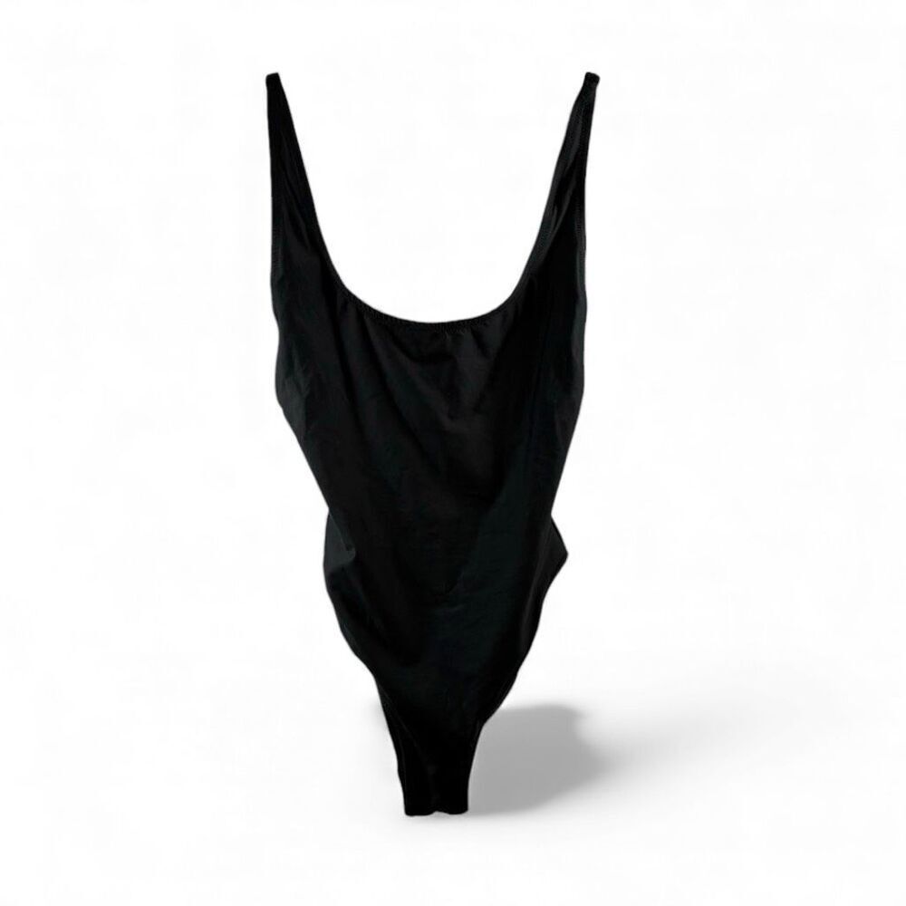 SKIMS Black Scoop-Back One-Piece Swimsuit